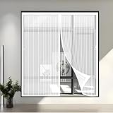 Moustiquaire Baie Vitree 75 x 103 cm Puissants Aimants, Anti Insectes, Installation Facile, Profitez de L'Été en Famille Moustiquaire Porte Fenetre pour Balcons, Caves, Blanc