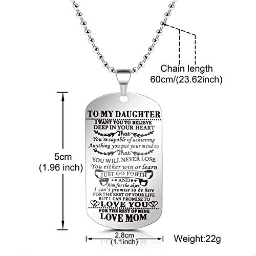 SUMMER LOVE Dad Mom To My Son Daughter I Want You To Believe Stainless Steel Dog Tag Military Air Force Pendant Necklace Ball Chain Gift for Birthday Graduation2