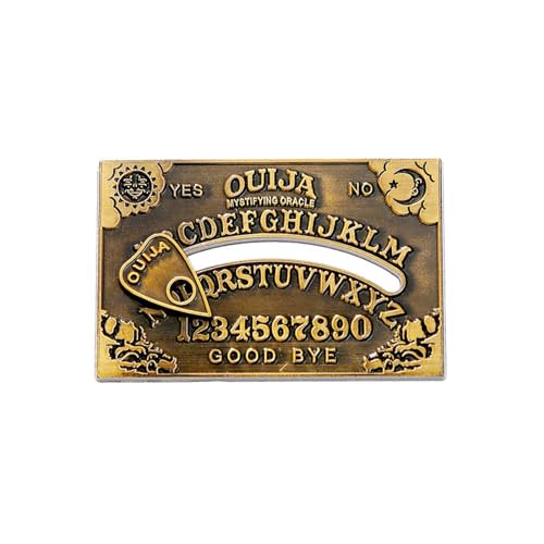 Image of Unique Metal Badge Ouijas Board Brooch Stylish Lapel Pin Metal Emblems Accessory for Music Lovers Divination Jewelry, Bronze
