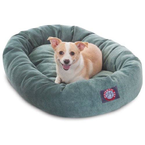 Image of Majestic Pet Villa 32 Inch Shredded Memory Foam Dog Bed for Medium Sized Dog 32x23x7 Inch-Orthopedic Pet Bed - Washable Medium Puppy Mat with Head Support-Azure