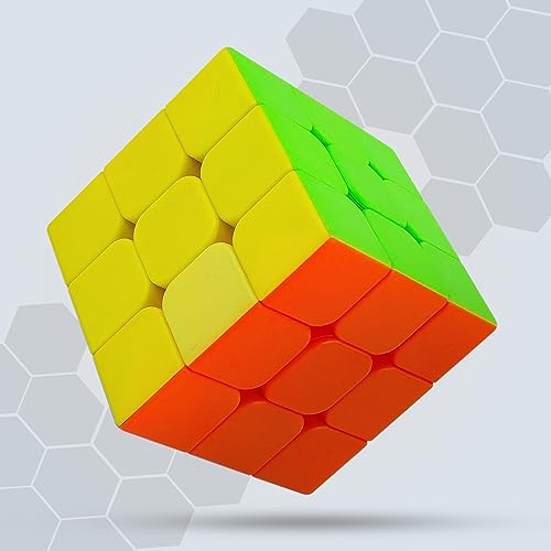 NHR Cubes 3×3 Speed Sticker Less Magic Puzzle Cube Game Toy for Kids (3+ Years, Multicolor)