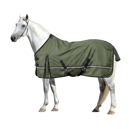 Kistrba Horse Turnout Blanket Waterproof Rain Sheet 600D Oxford Breathable Mesh Lining Lightweight All-Weather Protection 54IN