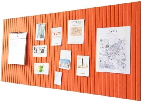 YAKINO フェルトボード 写真壁掲示板 壁掛け 縦縞 折りたたみ式 粘着式 軽量 オフィス 学校 家庭用 マルチカラー (90×120cm,オレンジ色)