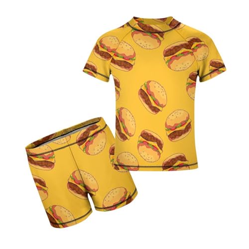 Cheeseburger PatternChildren's Swimsuits Boys Two Piece Suit7-9Y（120cm）