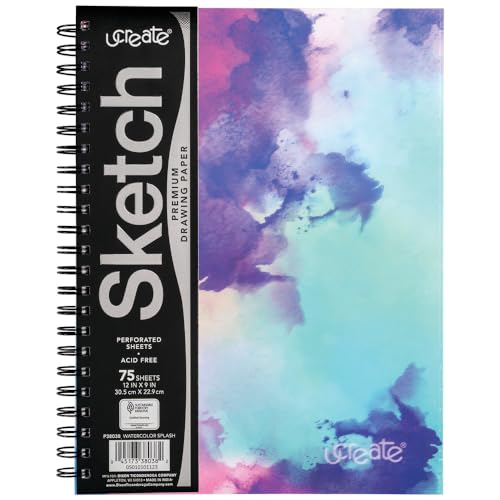 Carnet de croquis aquarelle blanc UCREATE Poly souple pour dessin