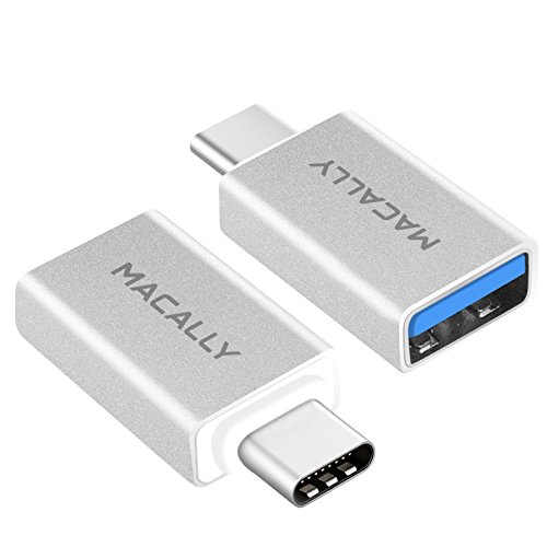 Macally USB-C to USB A 3.0 Adapter (2-Pack), Converts USB Type-C Input to USB-A for Macbook Pro 2017 / 2016, Macbook 12-Inch, Chromebook Pixel, Samsung S8 S8+, and Other Type-C Devices (UCUAF2)