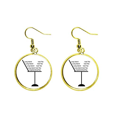 Pendientes de Long Island Ice Tea con acabado dorado elegante y diseño de alta bisutería