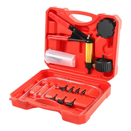 ブレーキシステムエア抜きツール、ブレーキフルードフラッシュキット,ブレーキ ブリーダー キット2 in 1 ブレーキ ブリーダー キット ハンドヘルド流体真空ゲージ ポンプ テスト セット - 車、トラック、オートバイ用ハンドヘルド流体真空ゲージポンプテス