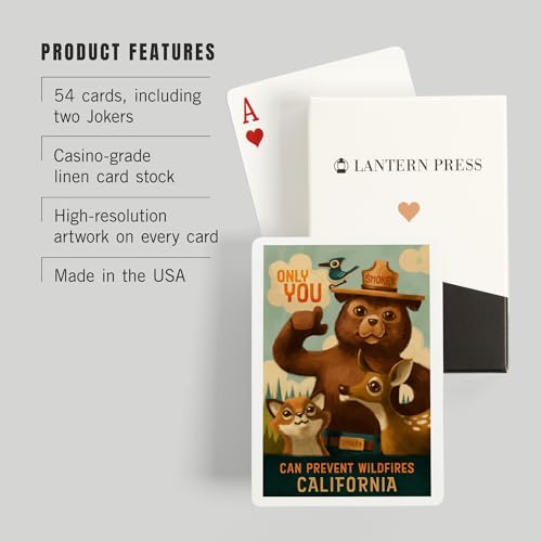 Lantern Press California, Smokey Bear y Amigos Naipes Poker miniatura 3