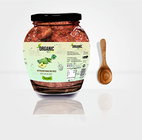 Image of Organic Anand Homemade Bittergourd Mango Mix Pickles 350gram Karela Aam ka Achar, Flavourful, Delicious, Traditional Taste