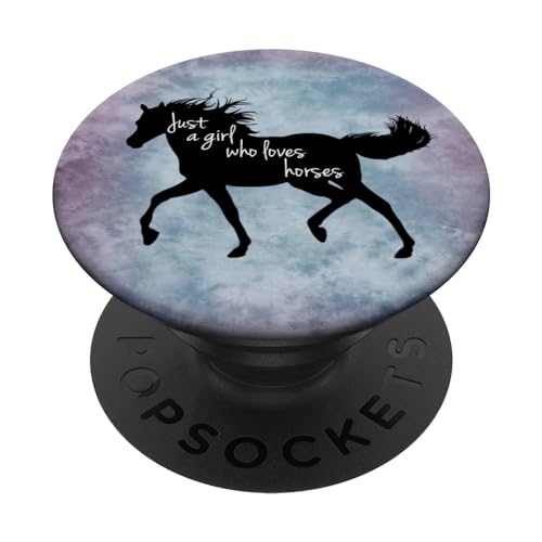 Horse Lover Gift - Just a Girl Who Loves Horses PopSockets PopGrip: Swappable Grip for Phones & Tablets PopSockets Standard PopGrip