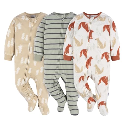 Image of Gerber baby-boys Flame Resistant Fleece Footed Pajamas 3-pack