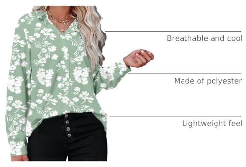 Image of Magritta Women's Shirts Fashion Casual Loose Fit Long Sleeve Button Down Lightweight Collared Blouse Tops