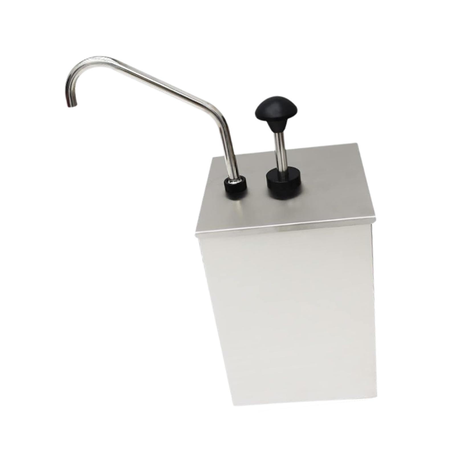 Dispensador de Salsas con Bomba, Botella con Bomba para Condimentos de 4 Litros, Fácil de Usar, de Acero Inoxidable.