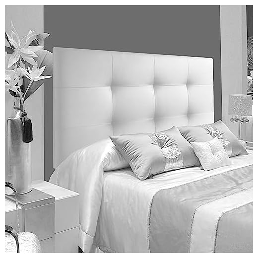 ONEK-DECCO Cabecero tapizado en Polipiel de Dormitorio Tennessee Medidas cabecero de Cama niño, Juvenil y Matrimonio Cabezal Blanco, tapizado, Acolchado (135x70, Blanco)