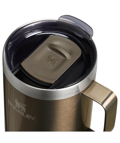 Image of STANLEY Everyday Camp Mug 24oz | Drink Through Lid | Cup for Coffee, Tea and Drinks | Insulated Stainless Steel Coffee Mug | BPA-Free | Gunshine Metal