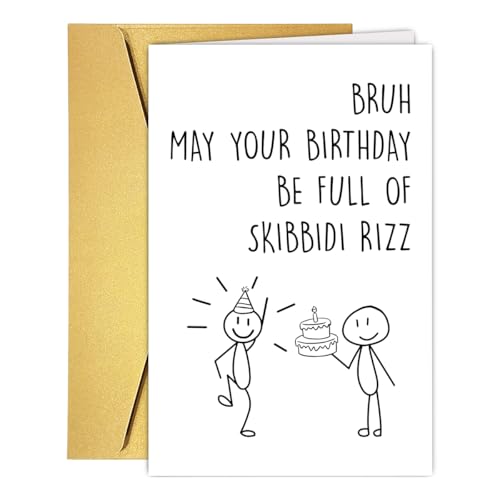 PUGAILA Funny Z Slang Meme Birthday Card for Teenagers Son Daughter Kids, Humorous 13th 14th 15th...