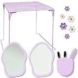KEYDUACU 12 pcs Girls Locker Accessories, Locker Decorations Including Mirrors, whiteboards, Magnets and organizing Supplies. Ideal for Back-to-School Essentials and The Office (13 pcs-Purple)