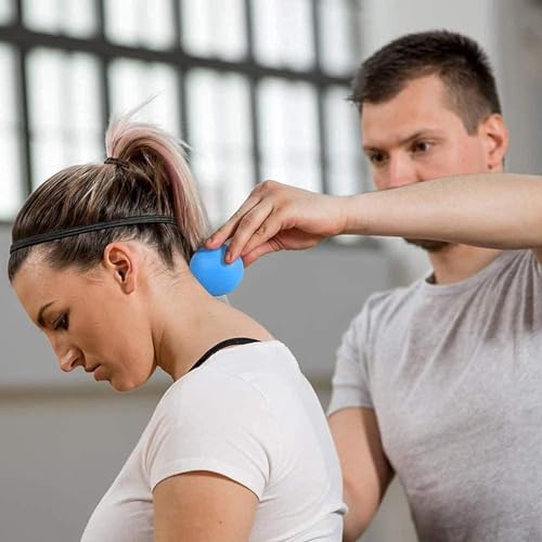 Image of WOVTE 2 Pack Massage Lacrosse Balls for Sore Muscles, Shoulders, Neck, Back, Foot, Body, Deep Tissue, Myofascial Release, Trigger Point Therapy, Muscle Knots and Yoga Therapy (Blue)