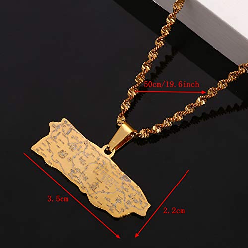 Stainless Steel Puerto Rico Map Pendant Necklaces Puerto Ricans Map Jewelry2