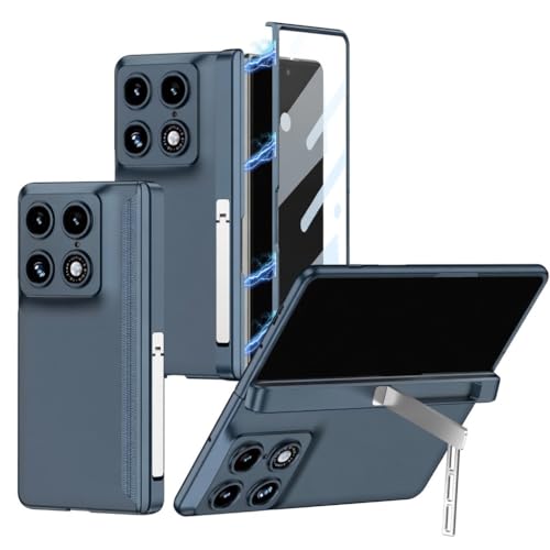 LUNBER-ARMOR�EFor Moto Razr Fold �P�[�X �J�o�[ �����K���X+PU���U�[+�v���X�`�b�N �X�^���h�@�\ �}�O�l�b�g���� For ���g For ���C�U�[ �t�H�[���h �ی�P�[�X(�u���[)