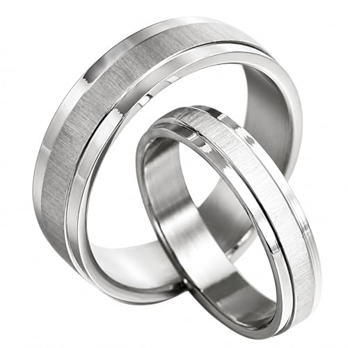 Gemini Free Engrave Groom Bride Matching Anniversary Couple Titanium Wedding Bands Rings Set...