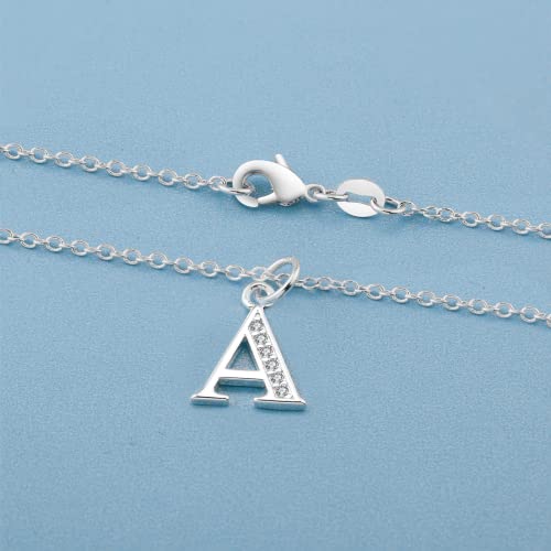 Partner Sterling Silver Plated Simple 26 Letters Alphabet Personalized Charm Pendant Necklace Best For Gift (A) #TOP2