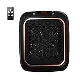 800W Plug-in Ceramic Heater, 2-Mode PTC Electric Fan Heater with 1-12H Timer, Overheat Protection & Remote Control, Energy Efficient Portable Space Heater for Bedroom Office Kitchen Home Use