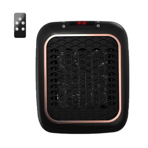 800W Plug-in Ceramic Heater, 2-Mode PTC Electric Fan Heater with 1-12H Timer, Overheat Protection & Remote Control, Energy Efficient Portable Space Heater for Bedroom Office Kitchen Home Use