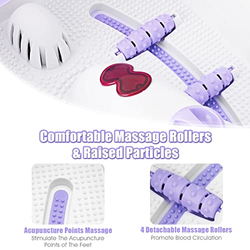 Giantex Foot Spa Bath Massager,With Heat Infared Bubbles Adjustable Automatic Point Massage Rollers Easy Water Drainage Anti-Skip Feet Removable Cover Anti-Splash, Heated Foot Baths Machine #TOP5