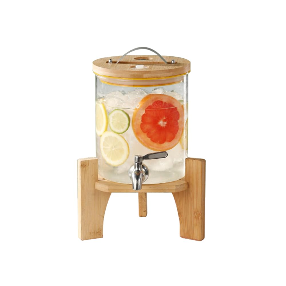 Getränkespender, Glasspender mit Ständer, Glas-Wasserspender mit Zapfhahn, großer Getränkespender für Partys, Bars, Restaurants, 5 l