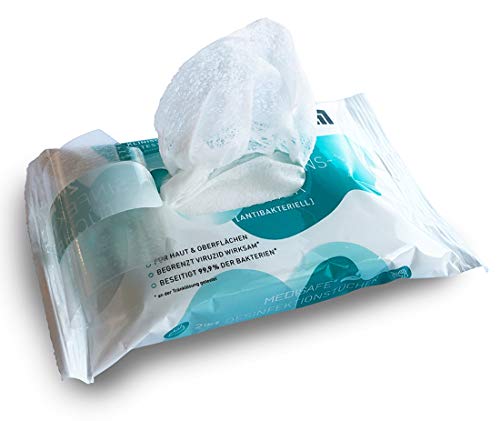 Medisafe Desinfektionstücher 2in1 zum Desinfizieren von Händen und Oberflächen – 1 Pack (15 Feuchttücher), Flächendesinfektion, Desinfektion, wiederverschließbar