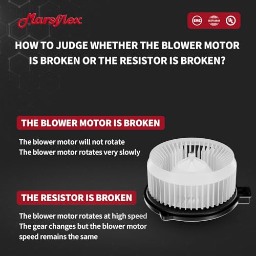 Image of Marsflex Front Blower Motor for 2003-2014 Honda Ridgeline Accord Acura TSX | Fit for 700003 Submodel: RT RTL RTS RTX SE DX EX EX-L, 2004 2005 2006 2007 2008 Automotive Replacement Blower Motor Fan 75735