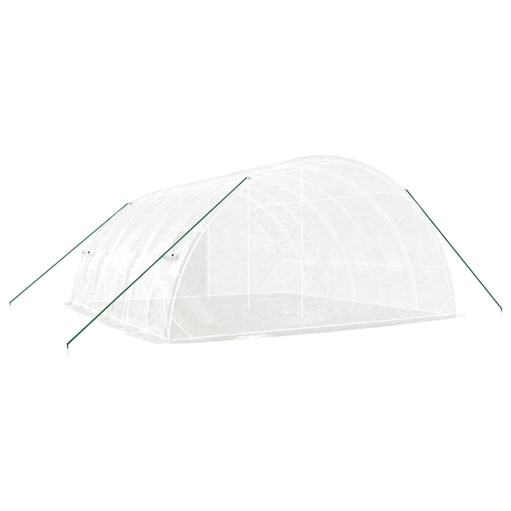 Homgoday Invernadero con Estructura de Acero Blanco 36 m² 6x6x2,85 m, Invernadero Caseta Jardín Terraza Plantas Semilla Cultivo Huerto Verduras Cubierta Casero