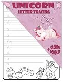  Unicorn Letter Tracing + Coloring Doodles: For Kids of All Ages: Where Fun Meets Learning. 53 pages for Writing, Drawing or Doodling.