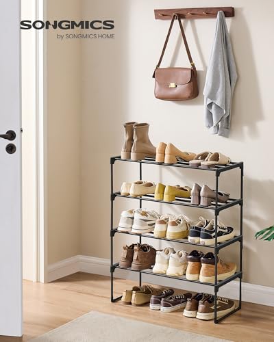 Image of SONGMICS Shoe Rack, 4-Tier Shoe Organizer, Metal Storage Shelf