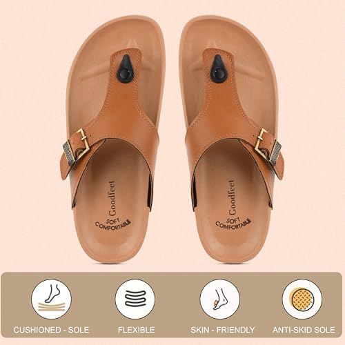 Image of Men's Slippers | Stylish & Comfortable Flip-Flop Slippers for Men | EVA Sole Material | Slip Resistant | Durable & Lightweight Men Chappal for Daily Use (GF-Eva-112)