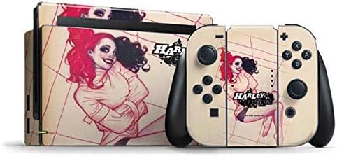 Skinit Decal Gaming Skin Compatible with Nintendo Switch Bundle - Officially Licensed Warner Bros Harley Quinn Sketch Design