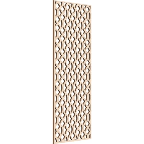 Image of Resort Decorative Pierced Fretwork Wood Wall Panels, 11 3 /8 inchW x 29 3 /8 inchH x 1 /4 inchT, Red Oak