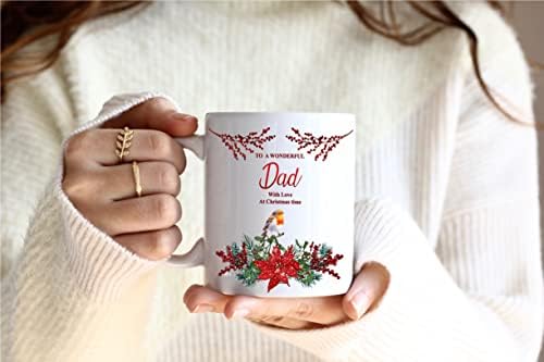 Coffee Mugs Set for Mum and Dad Christmas Robin His and Hers Gifts Celebration, Anniversary, Xmas Eve Box Fillers Ceramic Mug Set of 2 Tea Cups -White (Mum & Dad Mug Set)