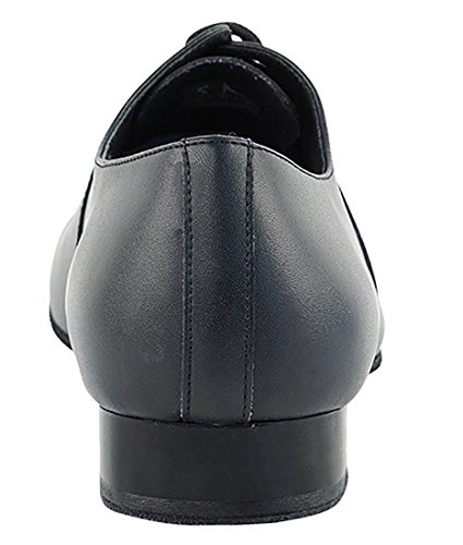 Very Fine Dance Shoes - Mens Standard, Smooth, Waltz Ballroom Dance Shoes - S301-1-inch Heel and Foldable Brush Bundle - Black Leather - 9.54