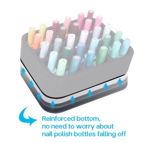 Image of Nail Polish Organizer Holder Foam Pad DIY with 9 Slots for Storage Nail Polish or Essential Oil Tray for Drawers Black