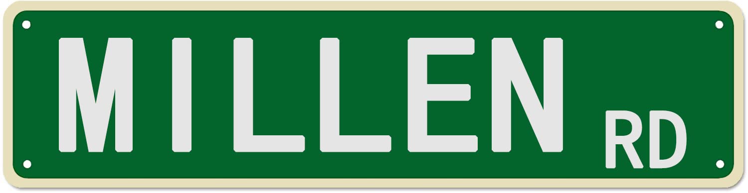 Millen Rd Retro Tin Signs Aluminum Metal Sign Plaque for Home Bedroom Garden Wall Living Room Outdoor Decor 4x16 Inch