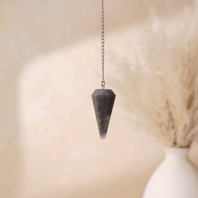 Image of Grey Agate Point Pendulum | Natural Gemstone Dowsing & Divination Tool for Reiki, Chakra Balancing, Meditation, Energy Healing & Spiritual Guidance 1 Pc
