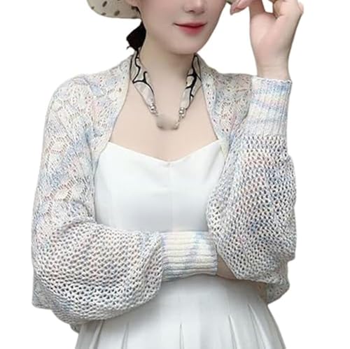 Womens Knitted Shawls, Summer Hollow-Out Knit Wrap for Women,Vintage Hollow Out Crochet Cardigan Shawl