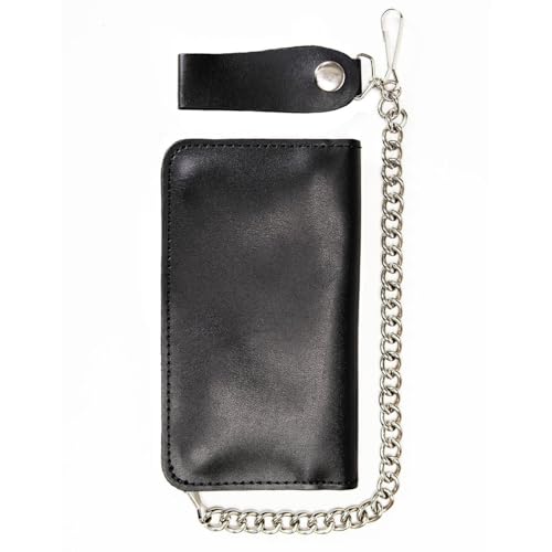 Milwaukee Leather MLW7894 Men's 7" Leather Bi-Fold Biker Wallet w/Multiple Storage and Swivel Trigger Clip Anti-Theft Stainless Steel Chain - 7 Inch4