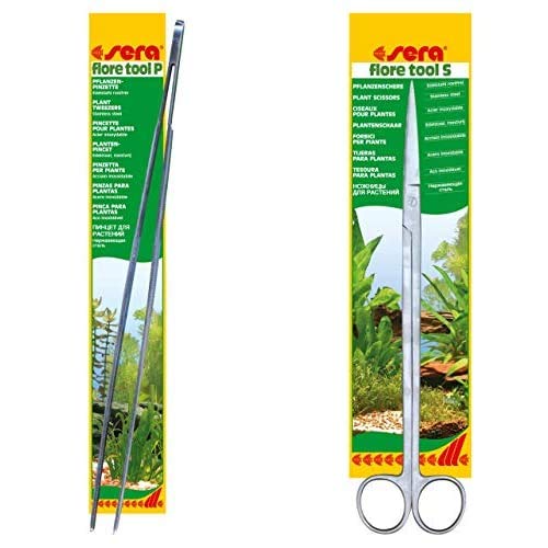 Sera Bundle Aquascaping Set bestehend aus Schere Flore Tool S & Pinzette Flore Tool P zur Pflege von Aquarienpflanzen BZW. Wasserpflanzen im Aquarium