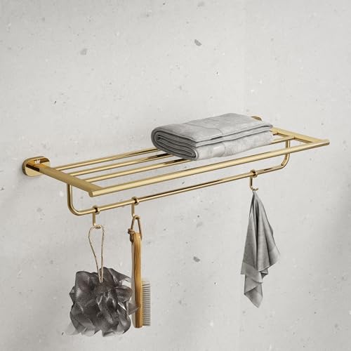 Image of LAPO 304 Stainless Steel Combo Bathroom Accessories Set (24 inch Towel Rack, Single Soap Holder, Tumbler Holder) Bathroom Accessories- (Kik- 3 Piece Combo Set,Gold Finish)