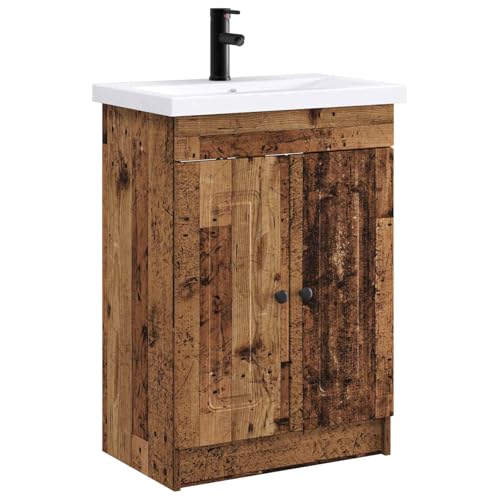 Muebles de baño de madera con acabados premium y grifería completa 2