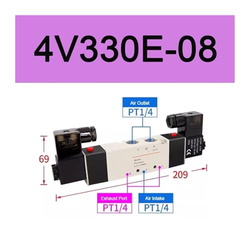Vanne d'inversion 4V330E-08 pour contrôle précis de vérin 24V